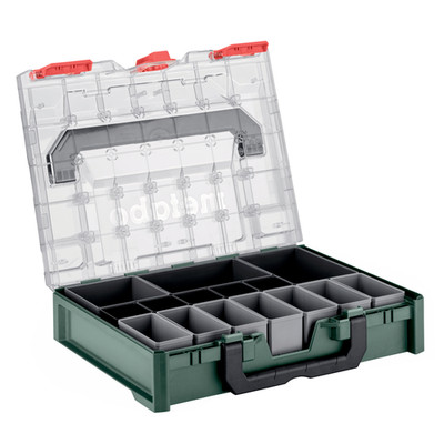 Metabo metaBOX 100 S Organizer, 396 x 296 x 100 mm, 15 Einsatzboxen - 626979000
