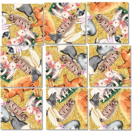 B Ослепите свиней Собирайте квадраты из 9 частей головоломки 3390₽