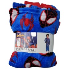 Character Boys 3-Piece Super Soft Hooded Robe Pajama Set Spiderman, 2T