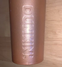 Dunkin Donuts Stainless Steel Sipper W/Straw - Iridescent Rose Gold✨