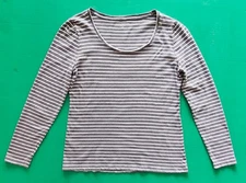 Ann Taylor Ladies Long Sleeve Scoop Neck Cotton Blend T-Shirt Size Petite Large