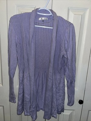 August Silk Cardigan Womens Lavender Large