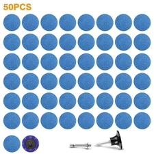 52Pcs 2" 36 Grit Zirconia Roll Lock Sanding Discs Set 1/4" Shank for Die Grinder