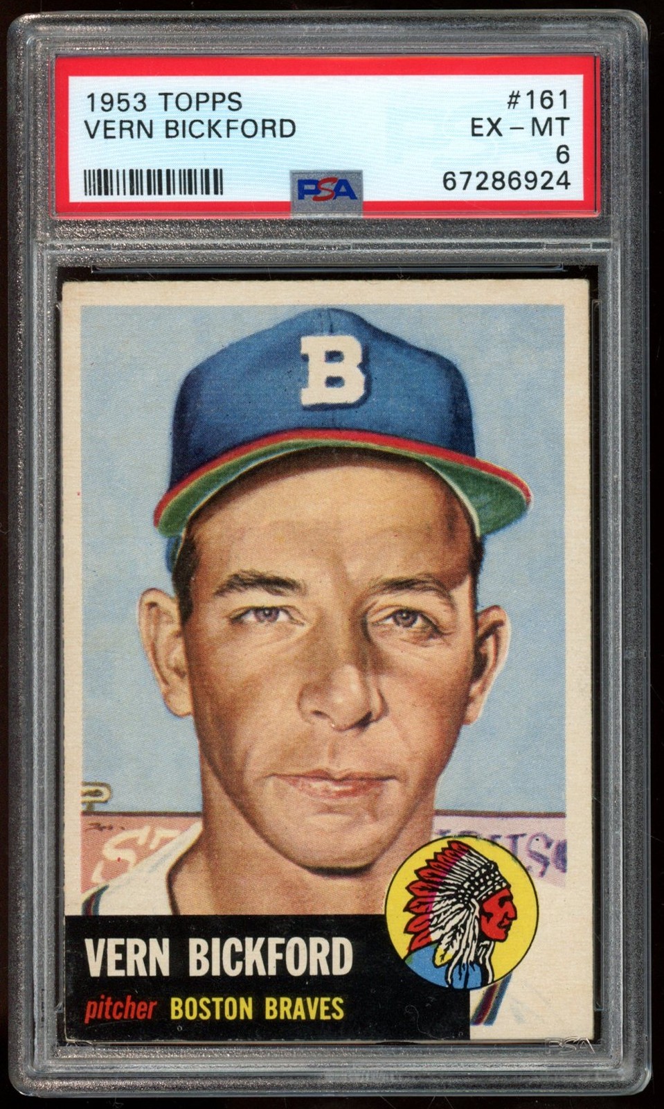 1953 Topps #161 Vern Bickford PSA 6