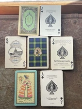 3 Decks Antique Congress 606 Playing Cards, Nosegay Gordon Monogrammed c1920s 1J