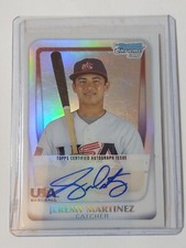 2011 bowman chrome jeremy martinez usa u18 auto autograph refractor ref /417