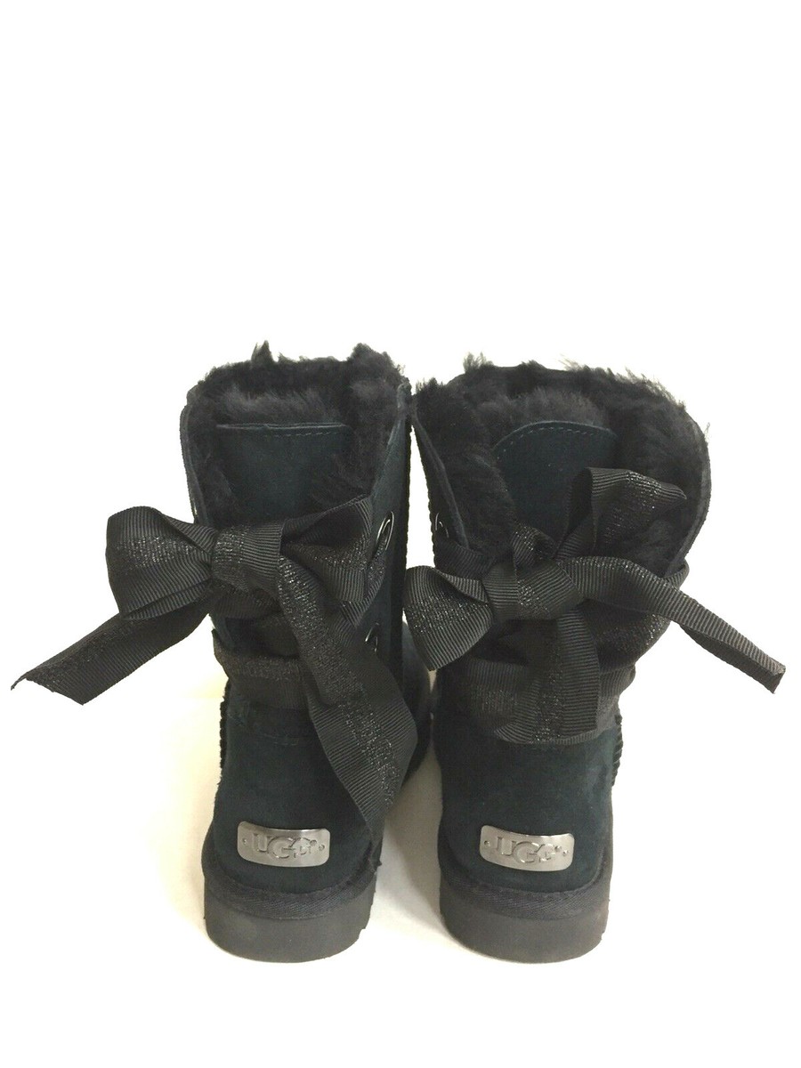 UGG WOMEN CUSTOMIZABLE BAILEY BOW BLACK SHORT BOOT US 11 UGG WOMEN CUSTOMIZABLE BAILEY BOW BLACK SHORT BOOT US 11
