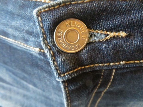 WOMENS KLIQUE B DARK WASH DENIM CUT OFF SHORTS SZ M - Picture 4 of 4