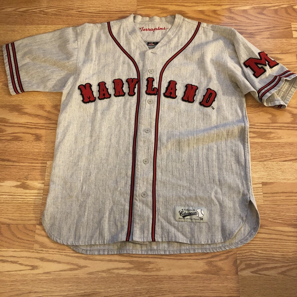 Maryland Terrapins Baseball Colosseum Athletics Jersey Size L Stitched Rare!. - Image 2 of 4