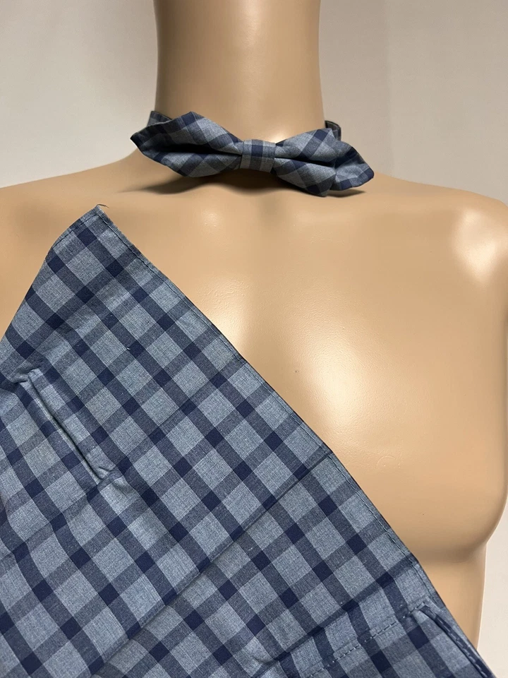 Tommy Hilfiger Plaid Pre-Tied, Men’s Bow Tie. Blue. The Diamond Point Style. - Изображение 2 из 4
