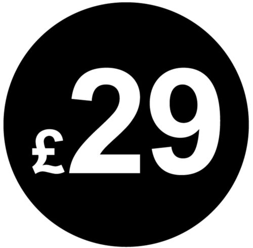 20mm Black Shop Price Point Stickers / Sticky / Swing Tag Labels £10 to £95 POS - Picture 26 of 40