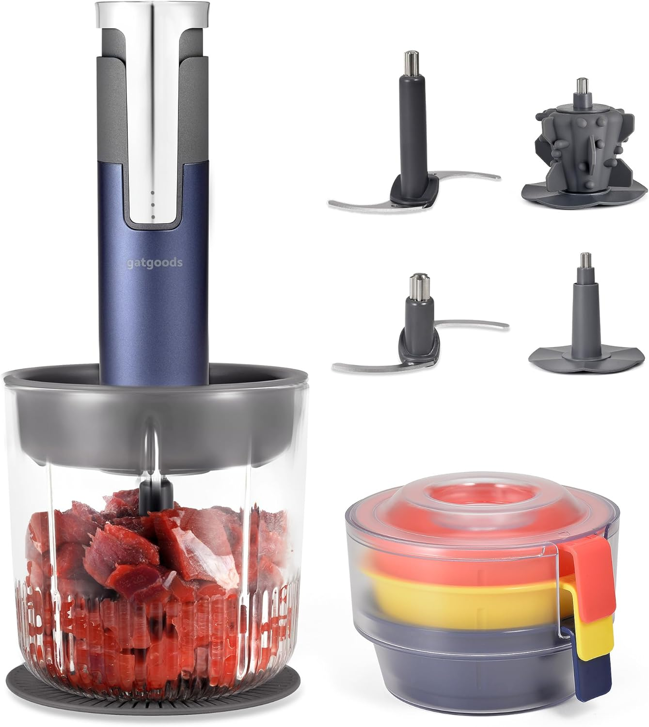 Cordless Food Processor for Dicing Mincing Puree Whisking BPA Free Rechargeable