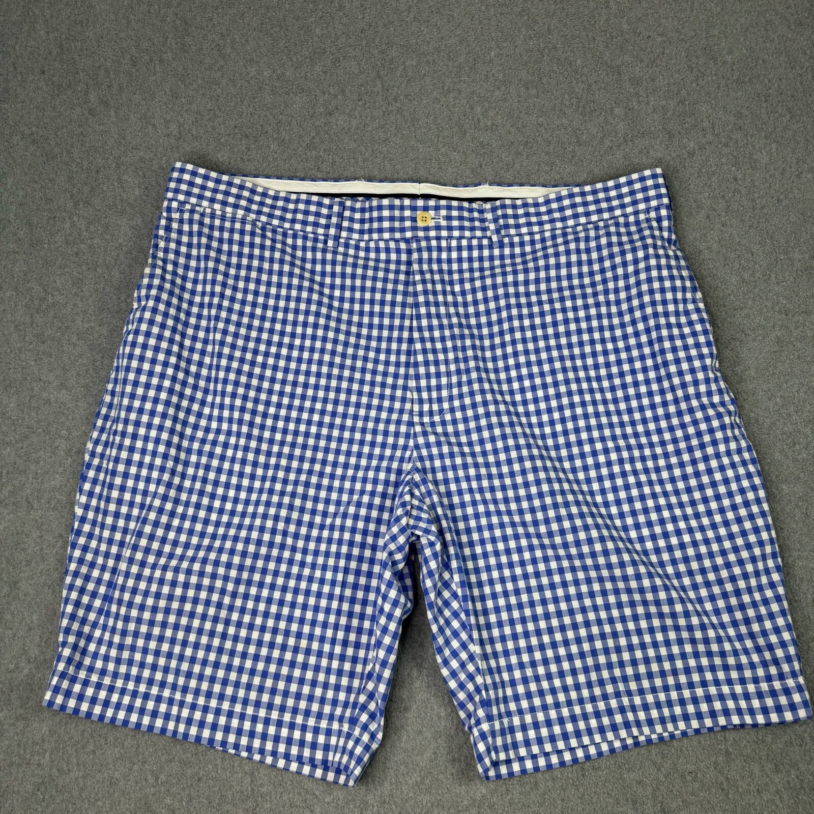 VTG Polo Golf Ralph Lauren Blue Gingham Check Shorts Crest Men
