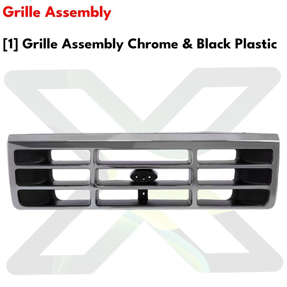 Front Bumper Chrome Steel & Headlight Kit For 1992-1996 Ford F-150 F-250 F-350 Foto 3 de 4