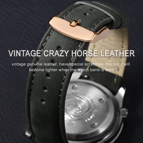 Annefit Crazy Horse Leder Uhrenband Schnellspanner Uhrenarmband 18 mm 20 mm 22 mm - Bild 132 von 184