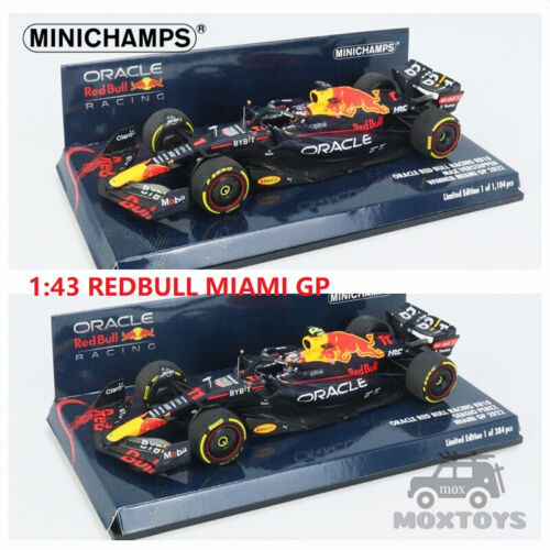 MINICHAMPS 1:43 F1 2022 ORACLE RB RACING RB18 #11 S.PEREZ #1 Max MIAMI GP - Afbeelding 1 van 10