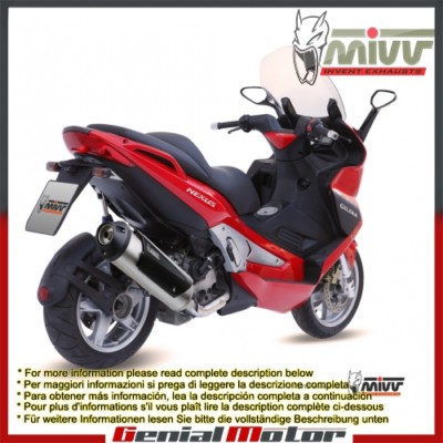 Auspuff exhaust MIVV Urban Edelstahl fur Gilera Nexus 500 2004 > 2012