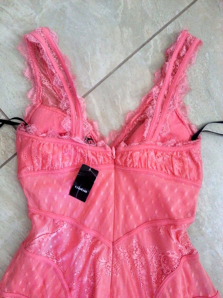 Robe Bebe Rose Dentelle – Col V Avec Bustier – Taille M – Neuf Avec étiquettes