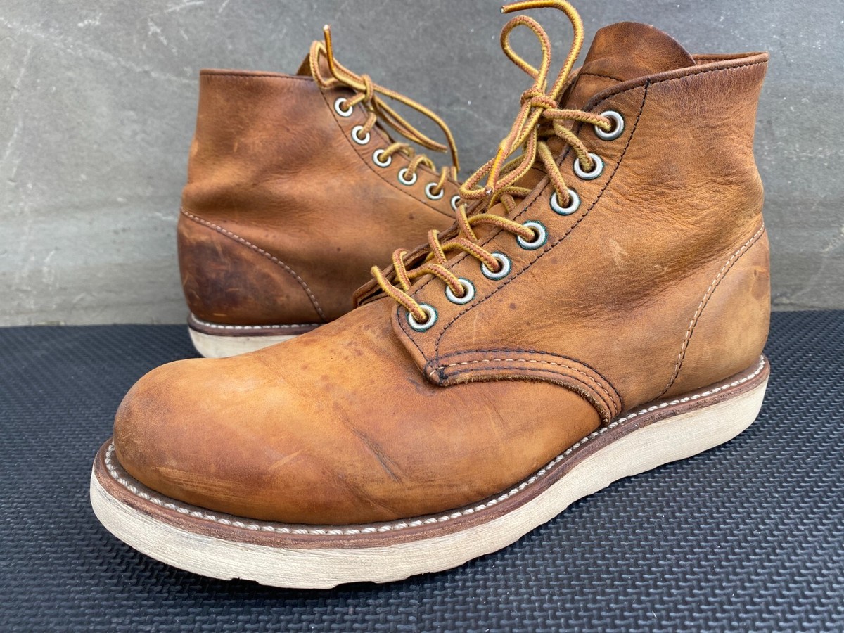 Red Wing 9111 Classic Round Copper Rough Tough Brown Leather Boots 