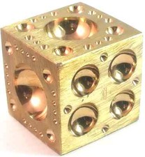New,Brass Dapping Block Doming 2 1/2" Cube Half Spheres Multi-Holes Forming Tool
