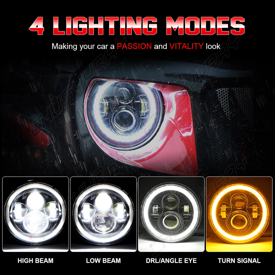 7" LED Headlight For Suzuki Intruder Volusia VS VL 700 800 1400 1500 Boulevard - Изображение 2 из 4