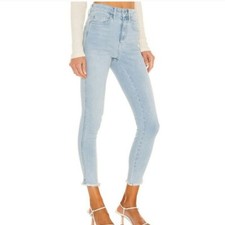 We The Free Free People Light Wash Raw Hem Skinny Jeans Jeggings Size 29 NWT