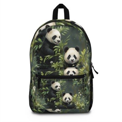 リュック・バックパック Handwoven Backpack using Pandan Leaves Backpack Bookbag School Bag Panda Wildlife Bamboo Nature Animal