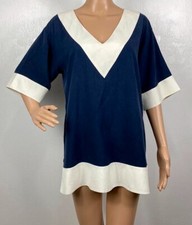 Tory Burch Lipsi Colorblock Silk Tunic Swim Cover Up Size Small