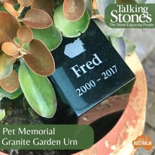 Outdoor Pet Urn - Polished Black Granite - Personalised