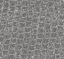 Stof European Pretty Panda Outlines Grey Quilting Cotton Fabric By The Yard