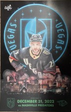 Golden Knights vs Nashville Predators 12/31/22 Martinez Reverse Retro Poster