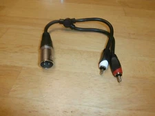 44-170 XLR 3 PIN MALE PLUG TO 2 RCA MALE STEREO PLUGS   MIC Y ADAPTOR 1FT CABLE