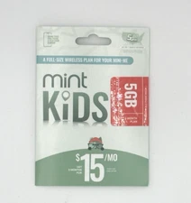 Mint Kids Mobile Prepaid SIM Card Kit With 5GB Data Unlimited Talk/Text 3 Months