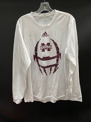 MISSISSPPI STATE BULLDOGS TEAM ISSUED USED WHITE ADIDAS DRI-FIT