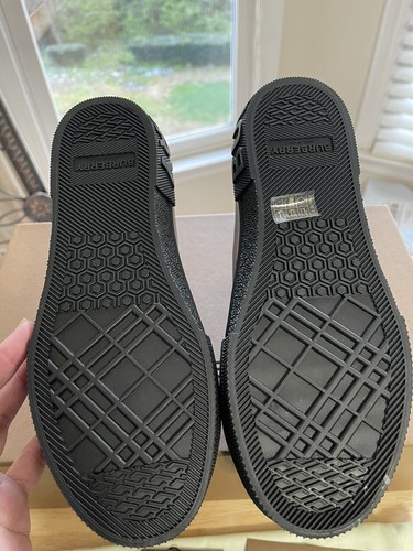 NIB Burberry Women's Jack Star sneakers In Black Silver C Size 37 Msrp $690 - Picture 7 of 12