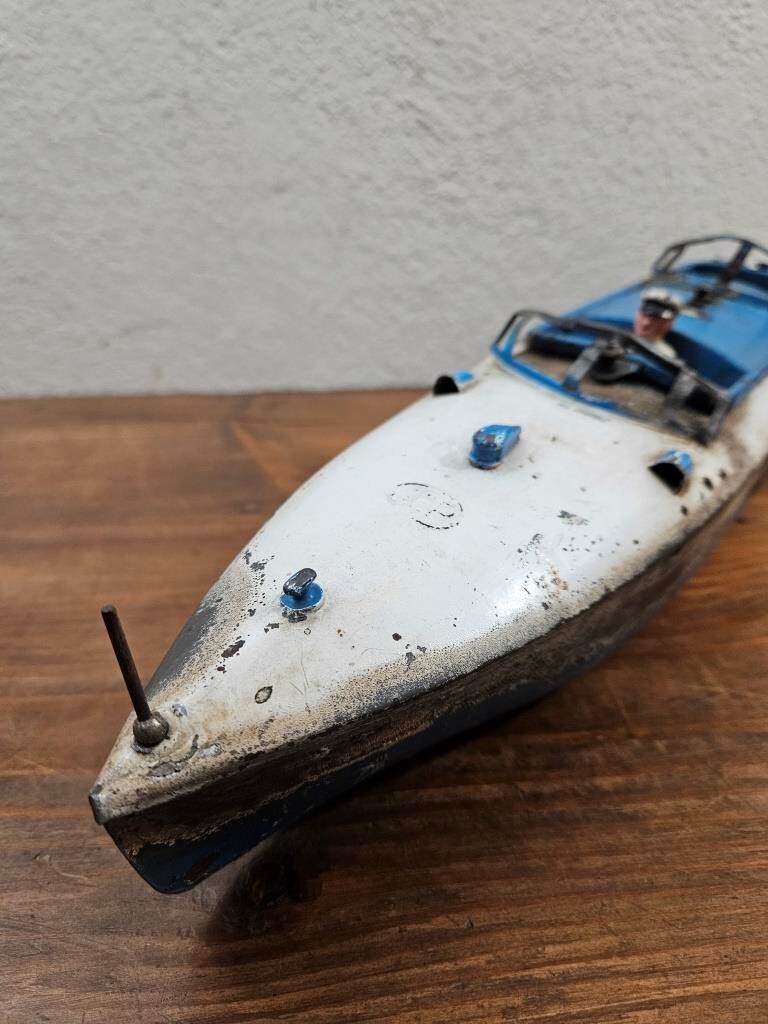 Jouet Ancien Bateau JEP à Clé – Plastique Et Métal – Mécanique Vintage