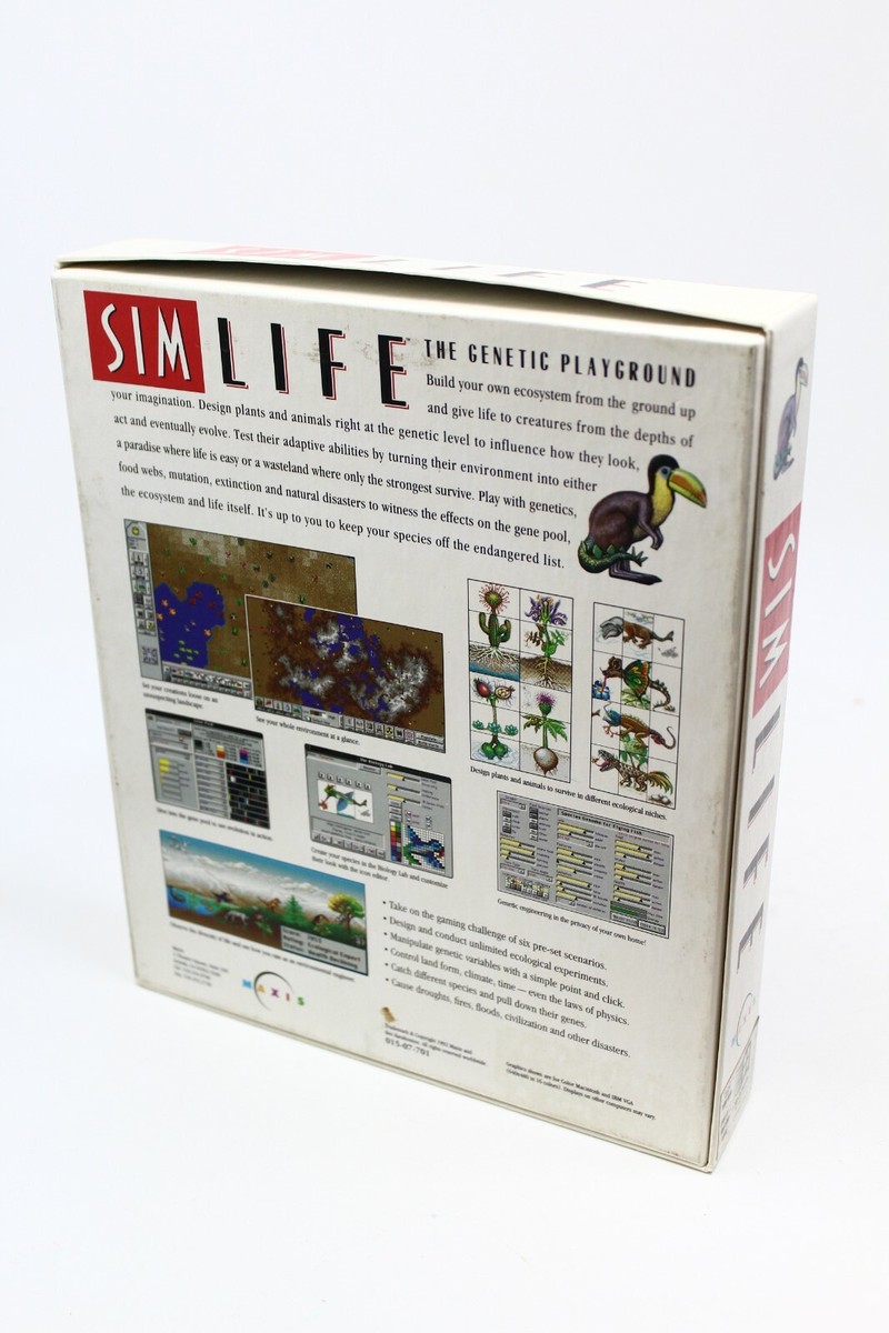 SimLife The Genetic Playground - IBM PC Big Box Maxis Life