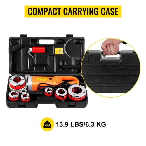 2300W Portable Electric Pipe Threader Pipe Threading Machine with 6 Dies Threadi - Picture 11 of 15