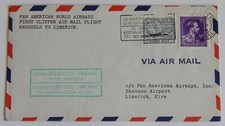 Brussels Belgium to Limerick Ireland first flight clipper airmail June 17 1946