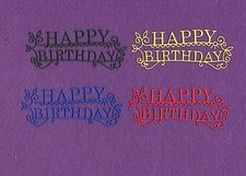 "HAPPY BIRTHDAY" fancy die cuts scrapbook cards