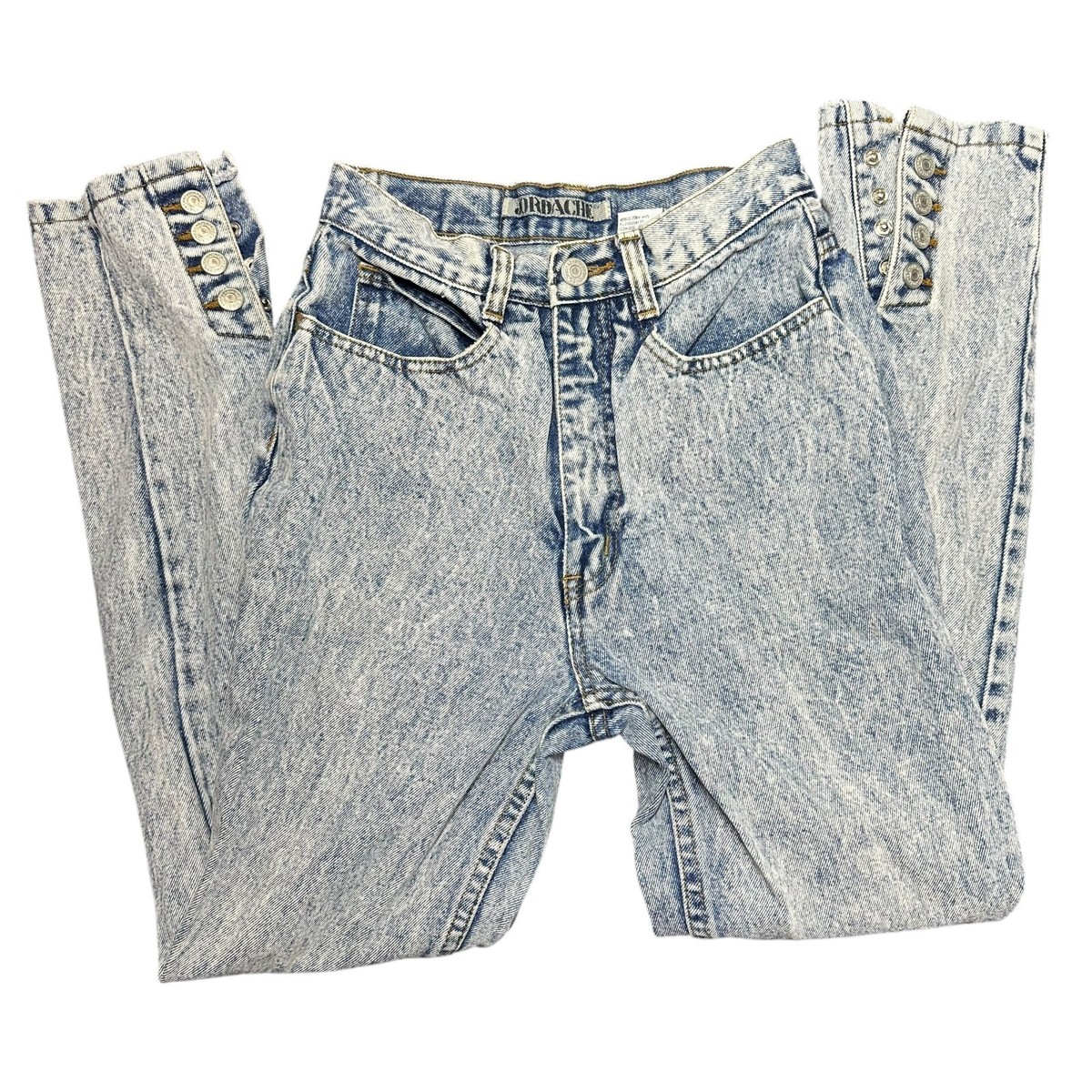 VTG Jordache Jeans Horse High Rise Acid Wash Snap Ankle Tapered