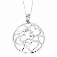 925 Sterling Silver Synthetic Cz Bound By Love 18in Hearts Necklace on sale 925 Sterling Silver Synthetic Cz Bound By Love 18in Hearts Necklace on sale
