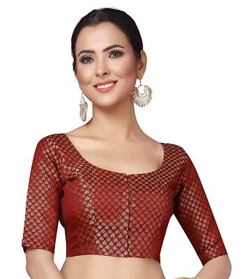 Festival Wedding Special Women's Brocade Elbow Sleeves Saree