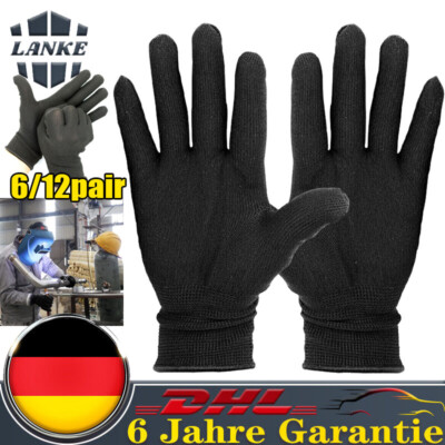6/12 Pair Care Stoffhandschuhe Schutzhandschuhe Verstärkte Handinnenfläche Weich