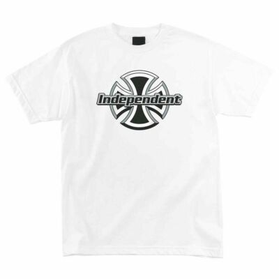 Independent Trucks CHROME FRONT Skateboard T Shirt WHITE