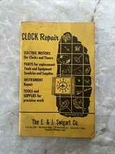 Vintage 1961 Southern Watch Supply Company Clock Repair Catalog No. 107