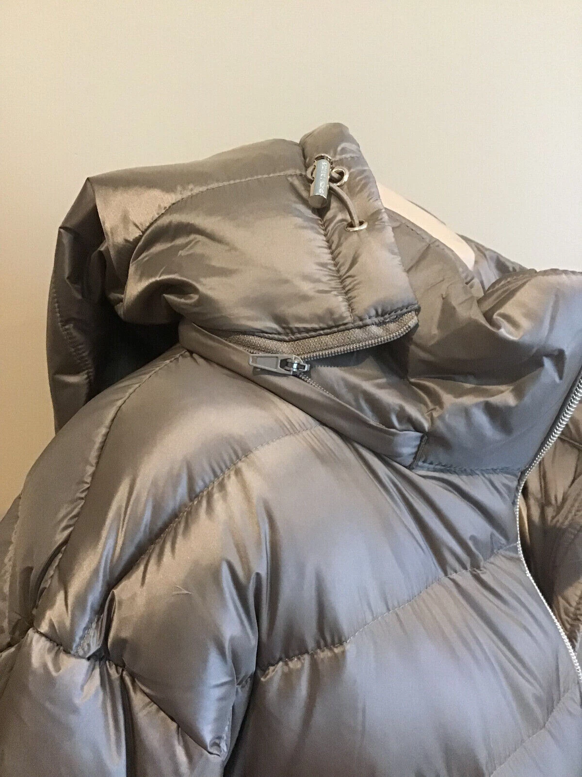 Giacca lunga imbottita Michael Kors nuova con etichetta cappuccio rimovibile M