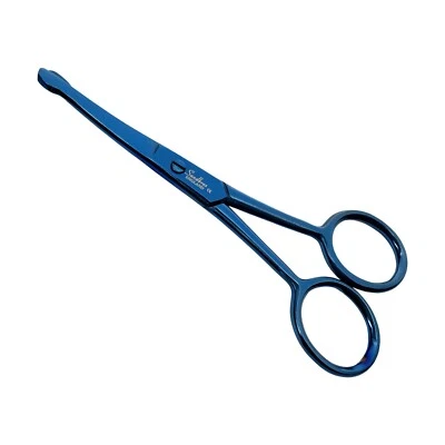 SANDBROS ENGLAND Round Tip Curved Scissors for Safe Hair Cutting from Ears, Nose, & Facial Hair
