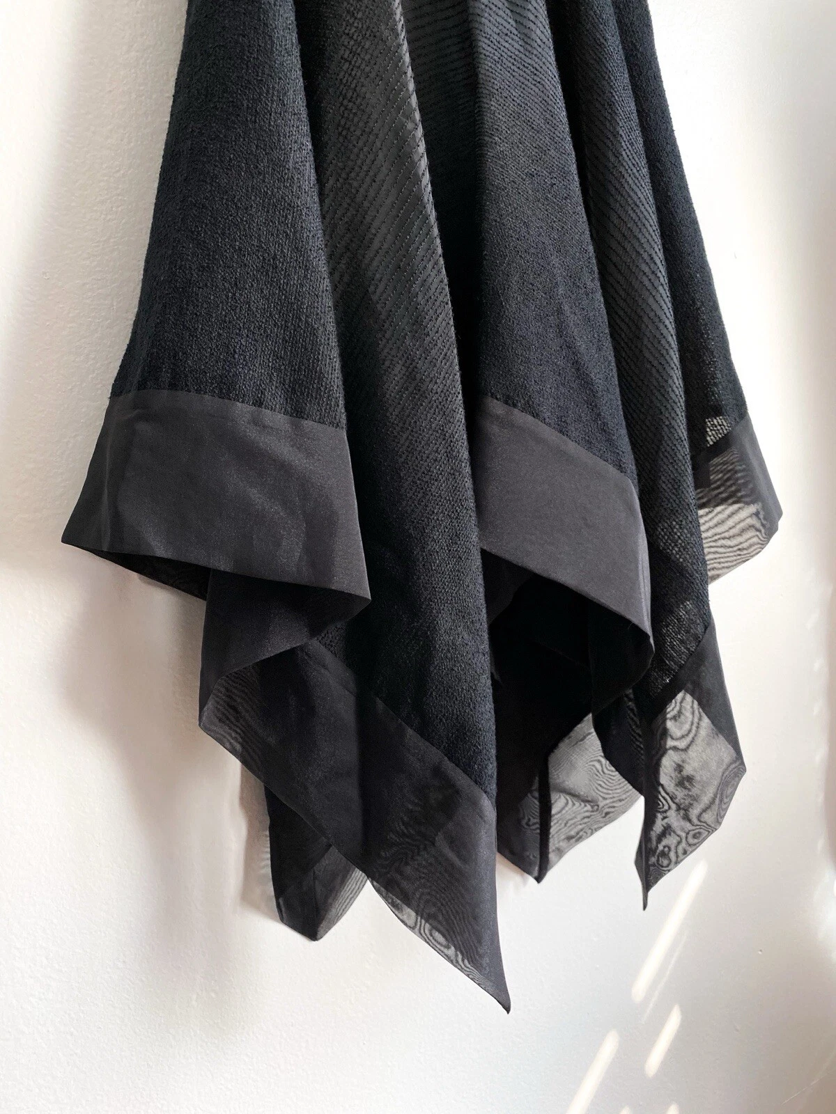 VALENTINO $499!!️Sass & Bide abito formale nero asimmetrico aderente svasato fazzoletto trasparente 4