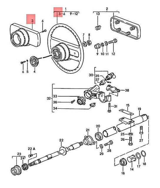 Porsche 944 Steering Wheel Hub Cover Pad Black 928347857021DB for sale
